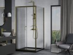 MEXEN/S - Apia Sprchovací kút 90x90, transparent, zlato + vanička so sifónom 840-090-090-50-00-4070G