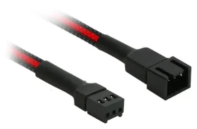 Nanoxia Molex 3-pin 30cm čierna, červená / Predlžovací kábel / opletený (sleeve) (NX3PV3ESR)