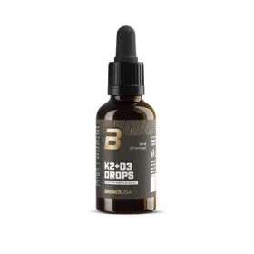 BioTech K2+ D3 Drops 30 ml / Výživový doplnok / kvapky / vitamín D3 + K2