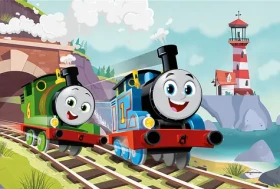 Trefl - Puzzle - Mašinka Tomáš: Tom a Perry na koľajniciach MAXI