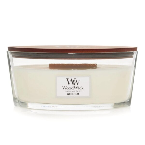 WoodWick White Teak Elipsa 453.6g - sviečka loď / doba horenia: až 40 h (5038581062129)