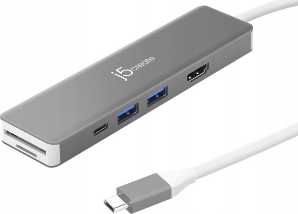 J5create j5create JCD390-N stacja dokująca Przewodowa USB 3.2 Gen 2 (3.1 Gen 2) Type-C strieborný, Biely