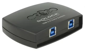 DeLock USB 3.0 prepínač 2 - 1 čierna / Prepínač / manuálny / obojsmerný / LED indikácia (87723)