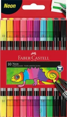 Faber-Castell Fixy Neon obojstranné - 10 farieb (151177)