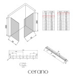 CERANO - Sprchová zástena Walk-in Crystal TL/P - 8 mm - bezvzperový systém + polička/držiak na uteráky - chróm, transparentné sklo - 70x50x200 CER-8050BD6404