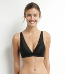 Dámska čipkovaná podprsenka s kosticami DIM TRIANGLE SOFT PADDED BRA - DIM - čierna 75 A