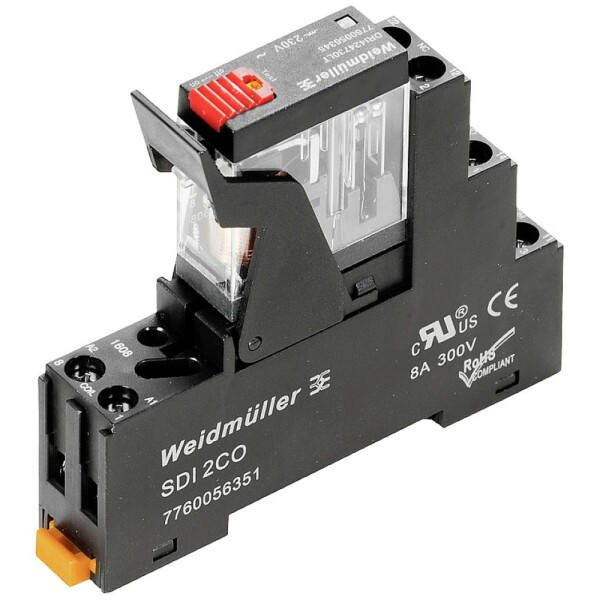 Weidmüller DRIKIT 230VAC 1CO LD/PB reléový modul, 230 V/AC, 10 A, 1 prepínací, 10 ks; 2476800000