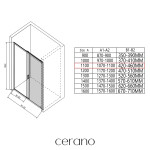 CERANO - Sprchovací kút Varone LINE Ľ/P - 6 mm - čierna matná, mliečne sklo - 110x70 - posuvný CER-DY505-90194