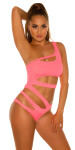 Sexy KouCla Monokini in BondageLook neonyellow M