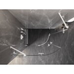 MEXEN/S - Lunar sprchový kút štvrťkruh krídlový ľavá 100 x 80, transparent, biela 833-100L-080P-20-00