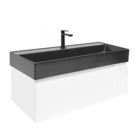 Kúpeľňová skrinka s umývadlom SAT B-WAY 99x30x45 cm biela lesk BWAY100WU2BB BWAY100WU2BB