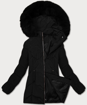 Dámska plus size zimná bunda s kapucňou S'west black (B8300-1) odstíny černé 48