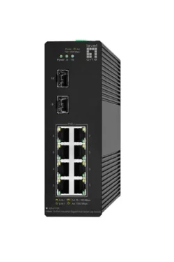 LevelOne Hilbert IGS-2110P / Priemyselný PoE switch / 8x GE PoE + / 2x SFP / 110 W / DIN (IGS-2110P)