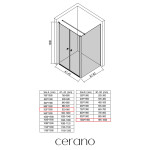 CERANO - Sprchovací kút Antelo L - Ľ/P - 6 mm - čierna matná, transparentné sklo - 92x100 - otočný CER-666529