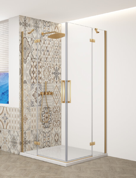 GELCO - TRINITY GOLD obdĺžnikový kút 1100x1200 rohový vstup, číre sklo, GT2211-12C-G GT2211-12C-G
