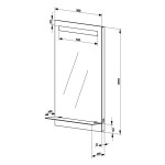 AQUALINE - Zrkadlo s LED osvetlením a policou 50x80cm, gombíkový vypínač ATH52