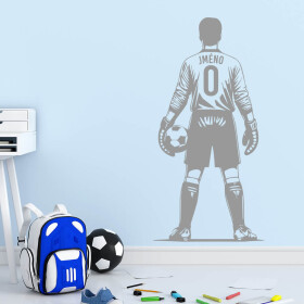 Veselá Stena Samolepka Futbalový brankár s menom Farba: šedá, Veľkosť: 120 x 61 cm