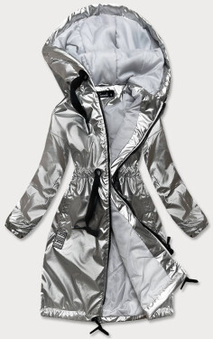 Stříbrná dámská bunda pro přechodné období model 16735399 KAMADA Barva: odcienie szarości, Velikost:
