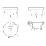 SAPHO - YUVA keramické umývadlo zápustné, Ø 38cm, biela TU0652