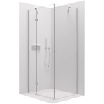 CERANO - Sprchovací kút Marino Ľ/P - 6 mm - chróm, transparentné sklo - 90x80x190 - pántový CER-422763