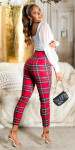 Sexy Koucla checkered Highwaist Pants red XL