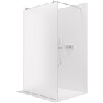 CERANO - Sprchová zástena Walk-in Onyx Duo Ľ/P - 8 mm - okrúhla vzpera - chróm, mliečne sklo- 60x200 CER-8050BD2204