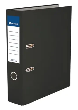 VICTORIA OFFICE Pákový zakladač Basic čierny / 75 mm / A4 / PP/kartón (75BLACK)