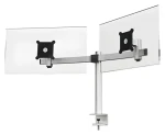 Durable PRO 2 strieborná / Stolný držiak pre dva monitory / stolná svorka / VESA 75x75-100x100 / nosnosť 8 kg / 21-27" (508523)