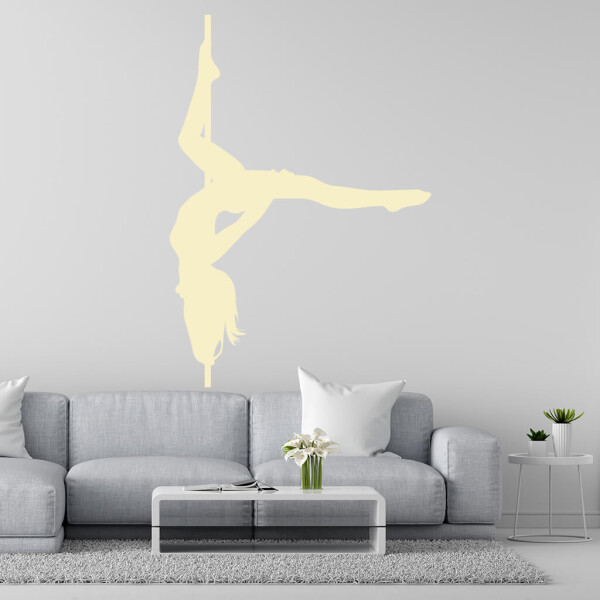 Veselá Stena Samolepka Pole dance Farba: béžová, Veľkosť: 60 x 42 cm