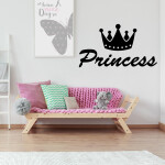 Veselá Stena Samolepka Princess Farba: černá, Veľkosť: 40 x 23 cm