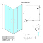 GELCO - LORO štvorcová sprchová zástena 800x800 rohový vstup GN4780-01