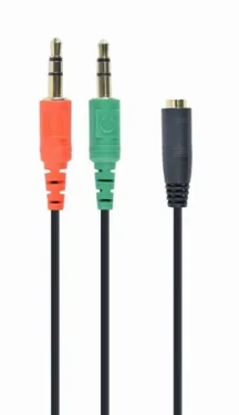 Gembird CCA-418 audio 3.5 mm jack adaptér / 3.5 mm 4-pin (F) - 2x 3.5 mm 3-pin jack (M) (CCA-418)