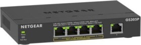 NETGEAR GS305P PoE Gigabit Ethernet Unmanaged Plus Switch, 1x 1G Ethernet Port, 4x 1G PoE Ethernet Port