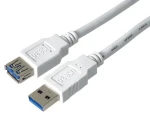 PremiumCord USB 3.0 AA M/F 5 m biela / Predlžovací kábel / Super-speed 5 Gb/s / tienený (ku3paa5w)