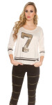 Trendy Koucla pullover with sequins BEIGE Einheitsgroesse