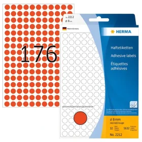 Herma Etikety okrúhle červené 8 mm / Papierové / 5632 ks (2212)