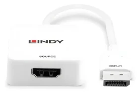 Lindy 38303 biela / Prevodník / HDMI 2.0 na DisplayPort 1.2 / 4K 60Hz / aktívny (38303)