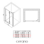 CERANO - Sprchové pántové dvere Marino L/P - 6 mm - čierna matná, transparentné sklo - 110x190 CER-420246