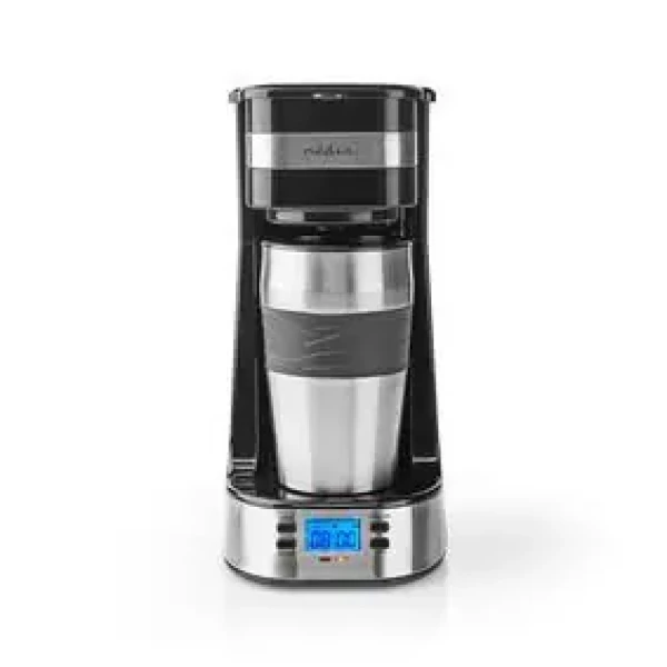Nedis KACM310FBK čierna / Kávovar na prekvapkávanú kávu / 750 W / kávový filter / 0.4 l / 1 šálka / cestovný hrnček (KACM310FBK)