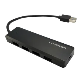 LC-Power čierna / USB hub / 4X USB-A / 1x USB-C / nabíjacie funkcie (LC-HUB-U3-4-V2)
