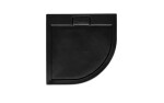 BESCO - Set kút ZARYA BLACK + vanička AXIM STONE EFFECT - FARBA rámu - Čierna, Rozmer A - 80 cm, Rozmer B - 80 cm, Výplň - Číre bezpečnostné sklo - 5 mm BCZBAXS80190