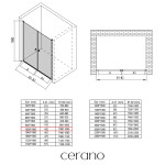 CERANO - Sprchové 2-krídlové dvere Antelo L/P - 6 mm - čierna matná, transparentné sklo - 100x190 CER-432358