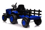 Mamido Mamido Detský elektrický traktor s vlečkou 12V 7Ah EVA kolesá ECO koža modrý