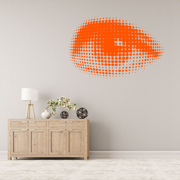 Veselá Stena Samolepka Oko Farba: oranžová, Veľkosť: 100 x 67 cm