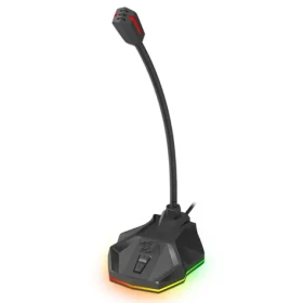 Redragon Stix GM99 čierna / Stolný mikrofón / kapacitný / RGB / USB / dopredaj (GM99)