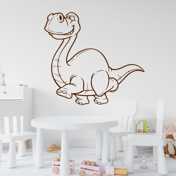 Veselá Stena Samolepka Brontosaurus Farba: hnědá, Veľkosť: 100 x 93 cm