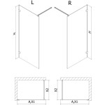 MEXEN/S - Lunar Sprchová zástena WALK-IN ľavá 90 x 200, transparent 8 mm, meď kartáčovaná 830-090-000-65-00-L
