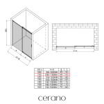 CERANO - Sprchové posuvné dvere Santoro Ľ/P - 8 mm - čierna matná, transparentné sklo - 110x195 CER-8050BD7259