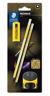 Staedtler Norix HB Set žltá/čierna / Sada grafitových ceruziek / HB / 2x ceruzka / strúhadlo / guma (181 SBK2-1)