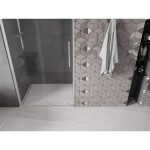 MEXEN/S - Velár posuvné sprchové dvere 90, transparent, nikel kartáčovaný 871-090-000-01-97